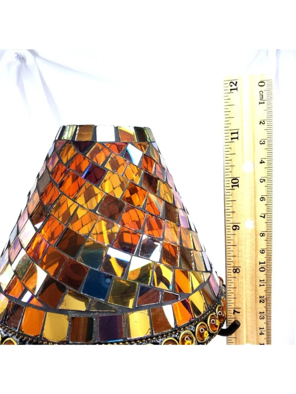 Partylite P8368 Global Fusion Candle Lamp With Mosaic Glass Shade Retired